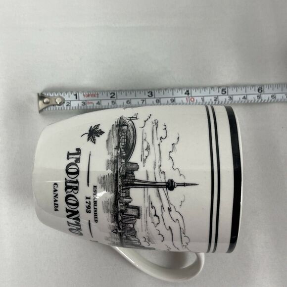 Toronto Canada Coffee Tea Cup Black White Skyline Elby Made In Canada - Picture 9 of 9